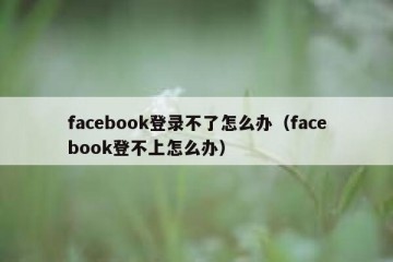 facebook登录不了怎么办（facebook登不上怎么办）