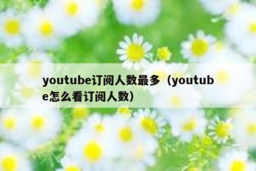 youtube订阅人数最多（youtube怎么看订阅人数）