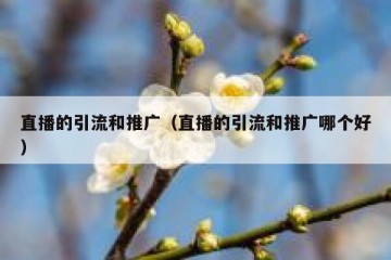 直播的引流和推广（直播的引流和推广哪个好）