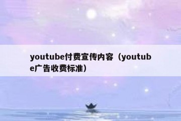 youtube付费宣传内容（youtube广告收费标准）
