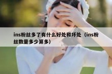 ins粉丝多了有什么好处和坏处（ins粉丝数量多少算多）