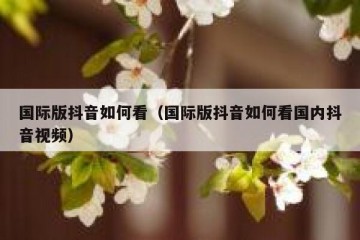 国际版抖音如何看（国际版抖音如何看国内抖音视频）