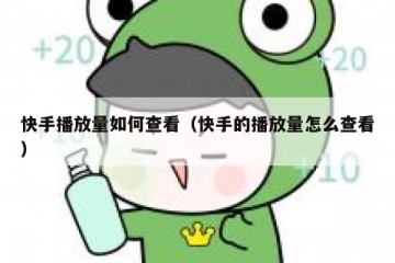 快手播放量如何查看（快手的播放量怎么查看）