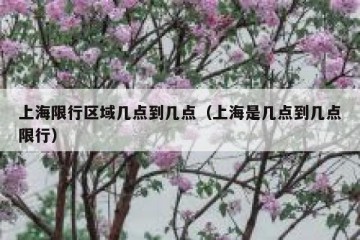 上海限行区域几点到几点（上海是几点到几点限行）