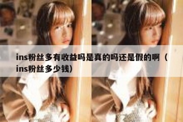 ins粉丝多有收益吗是真的吗还是假的啊（ins粉丝多少钱）