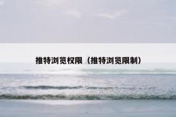 推特浏览权限（推特浏览限制）