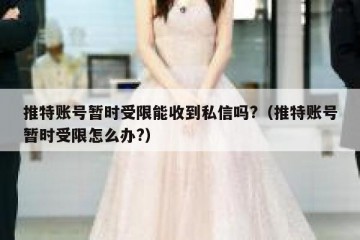 推特账号暂时受限能收到私信吗?（推特账号暂时受限怎么办?）