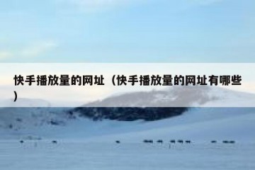 快手播放量的网址（快手播放量的网址有哪些）