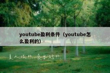youtube盈利条件（youtube怎么盈利的）