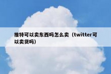 推特可以卖东西吗怎么卖（twitter可以卖货吗）