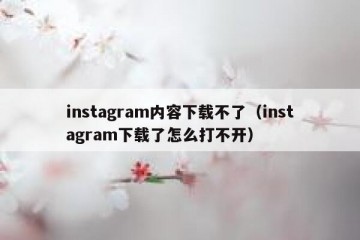 instagram内容下载不了（instagram下载了怎么打不开）