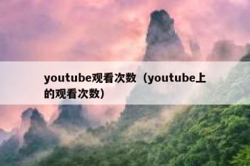 youtube观看次数（youtube上的观看次数）