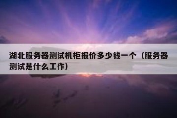 湖北服务器测试机柜报价多少钱一个（服务器测试是什么工作）
