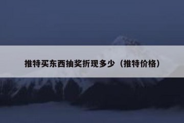 推特买东西抽奖折现多少（推特价格）
