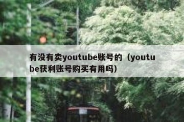 有没有卖youtube账号的（youtube获利账号购买有用吗）