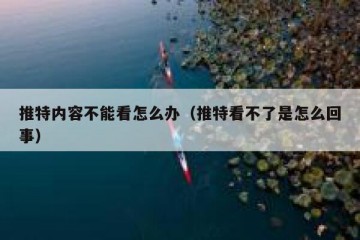 推特内容不能看怎么办（推特看不了是怎么回事）