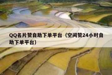 QQ名片赞自助下单平台（空间赞24小时自助下单平台）