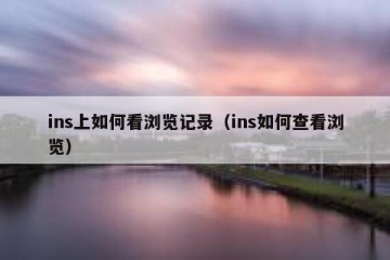 ins上如何看浏览记录（ins如何查看浏览）