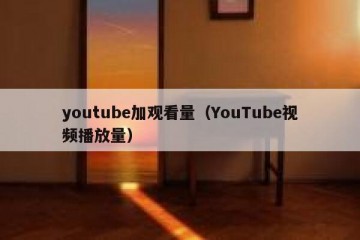 youtube加观看量（YouTube视频播放量）