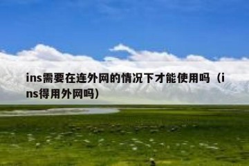 ins需要在连外网的情况下才能使用吗（ins得用外网吗）