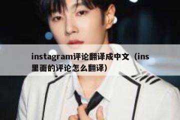 instagram评论翻译成中文（ins里面的评论怎么翻译）