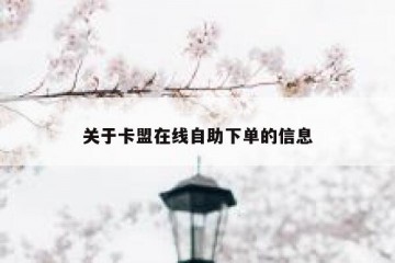 关于卡盟在线自助下单的信息