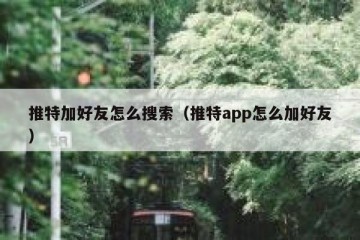 推特加好友怎么搜索（推特app怎么加好友）