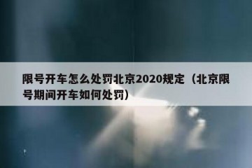 限号开车怎么处罚北京2020规定（北京限号期间开车如何处罚）