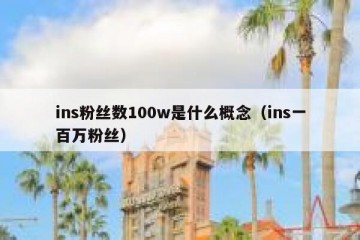 ins粉丝数100w是什么概念（ins一百万粉丝）
