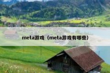 meta游戏（meta游戏有哪些）