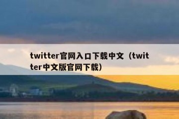 twitter官网入口下载中文（twitter中文版官网下载）