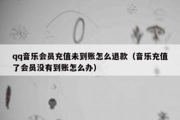 qq音乐会员充值未到账怎么退款（音乐充值了会员没有到账怎么办）