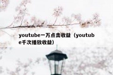 youtube一万点击收益（youtube千次播放收益）