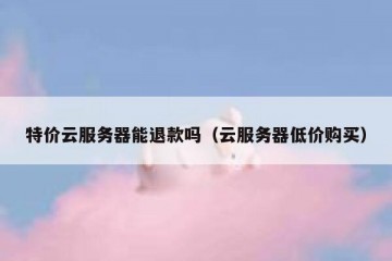 特价云服务器能退款吗（云服务器低价购买）