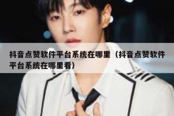 抖音点赞软件平台系统在哪里（抖音点赞软件平台系统在哪里看）