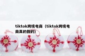 tiktok跨境电商（tiktok跨境电商真的假的）