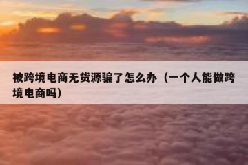 被跨境电商无货源骗了怎么办（一个人能做跨境电商吗）