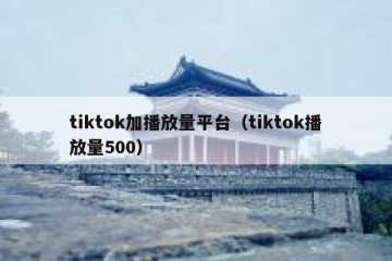 tiktok加播放量平台（tiktok播放量500）