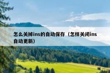 怎么关掉ins的自动保存（怎样关闭ins自动更新）