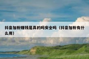 抖音加粉赚钱是真的吗安全吗（抖音加粉有什么用）