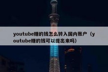 youtube赚的钱怎么转入国内账户（youtube赚的钱可以提出来吗）