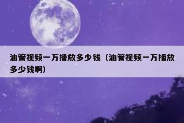 油管视频一万播放多少钱（油管视频一万播放多少钱啊）