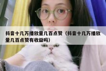 抖音十几万播放量几百点赞（抖音十几万播放量几百点赞有收益吗）