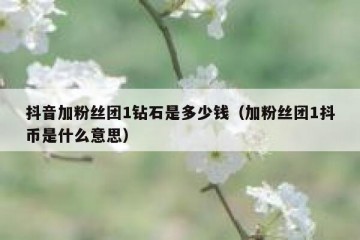 抖音加粉丝团1钻石是多少钱（加粉丝团1抖币是什么意思）