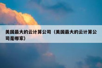 美国最大的云计算公司（美国最大的云计算公司是哪家）