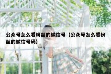 公众号怎么看粉丝的微信号（公众号怎么看粉丝的微信号码）