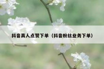 抖音真人点赞下单（抖音粉丝业务下单）