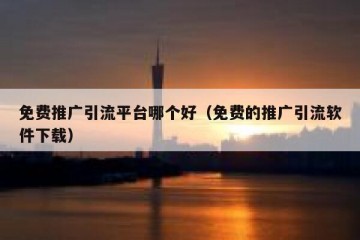 免费推广引流平台哪个好（免费的推广引流软件下载）