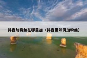 抖音加粉丝在哪里加（抖音里如何加粉丝）