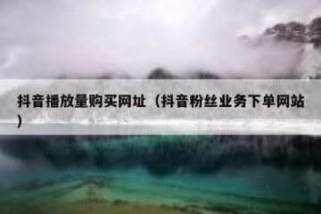 抖音播放量购买网址（抖音粉丝业务下单网站）